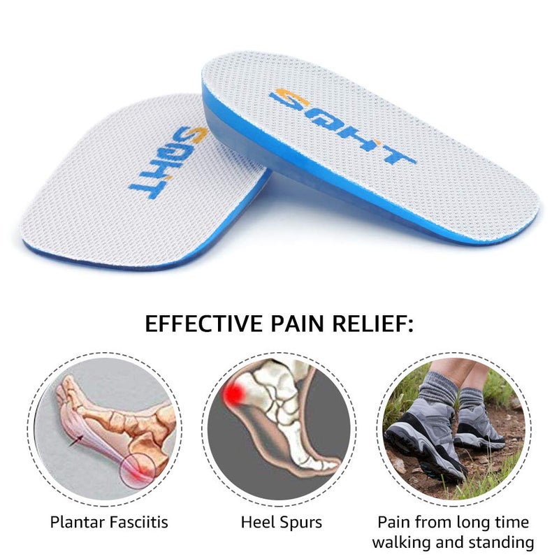 SQHT Heel Lift for Achilles Tendonitis  Heel Pain and Leg Length Discrepancy  Shoe Inserts for Men and Women (Blue&Beige  Small (0.6"" Height)) - Image 3